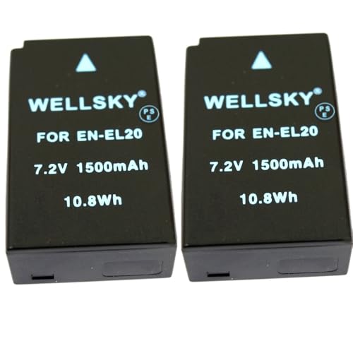 Amazon | WELLSKY EN-EL20a EN-EL20 互換バッテリー 2個 [ 純正品と
